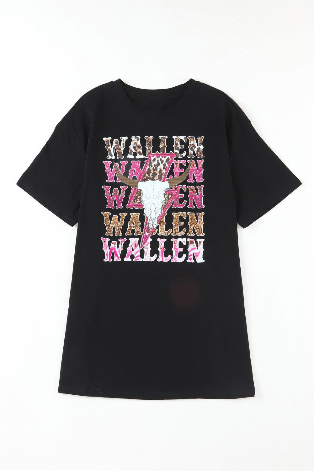 Black WALLEN Cowskull Graphic Oversized Tee