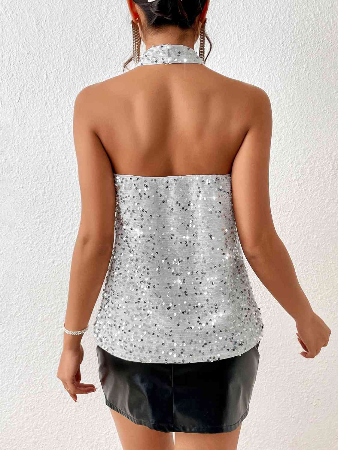 Sequin Halter Neck Tank